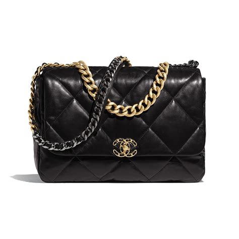 chanel 19 black on black|Chanel 19 handbags.